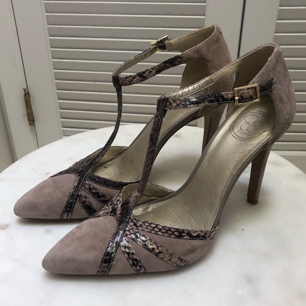Jessica Simpson Suede and Snakeskin heels